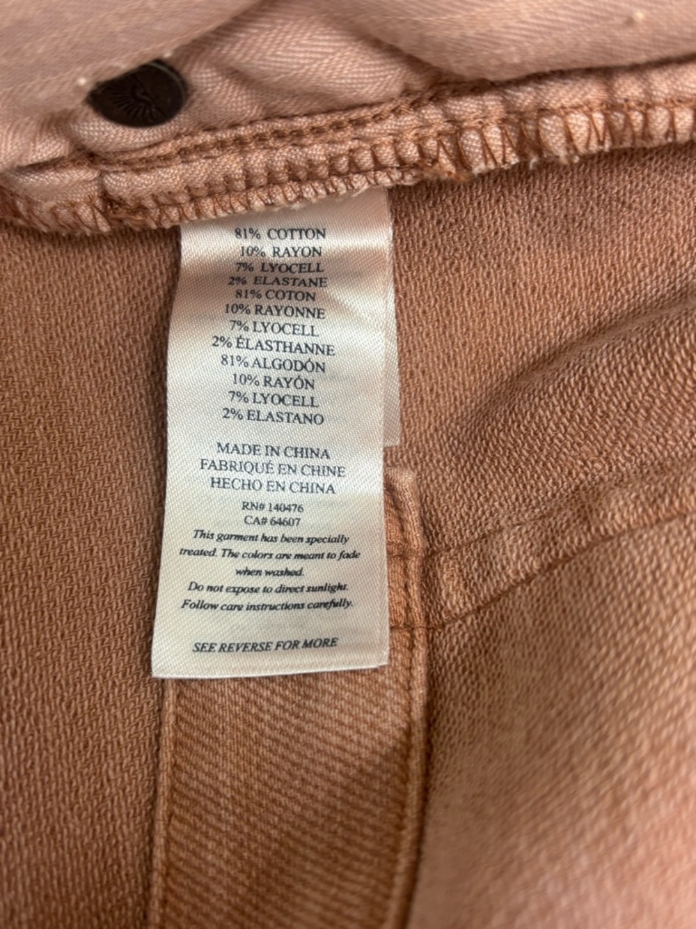 Faherty Stretch Terry 5 Pocket Pants Mens 38x27 Athletic Fit Mesa Red - Picture 7 of 10